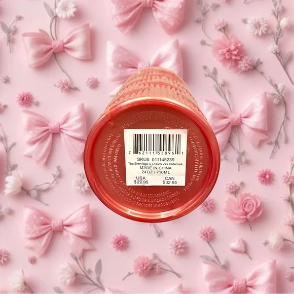 Starbucks Venti Pink Shimmer Shell Mermaid Scales Cold Cup Tumbler NWT - Picture 6 of 6